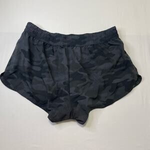 DSG Women's Camo Stride Running Athletic Shorts Grey/Black Size L